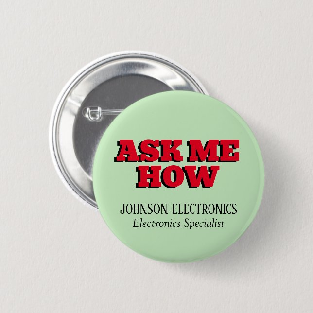 Badge Rond 5 Cm Demandez-moi comment personnaliser l'image de marq (Devant & derrière)