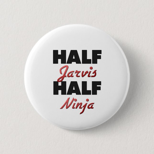 Badge Rond 5 Cm Demi de Jarvis demi de Ninja (Devant)