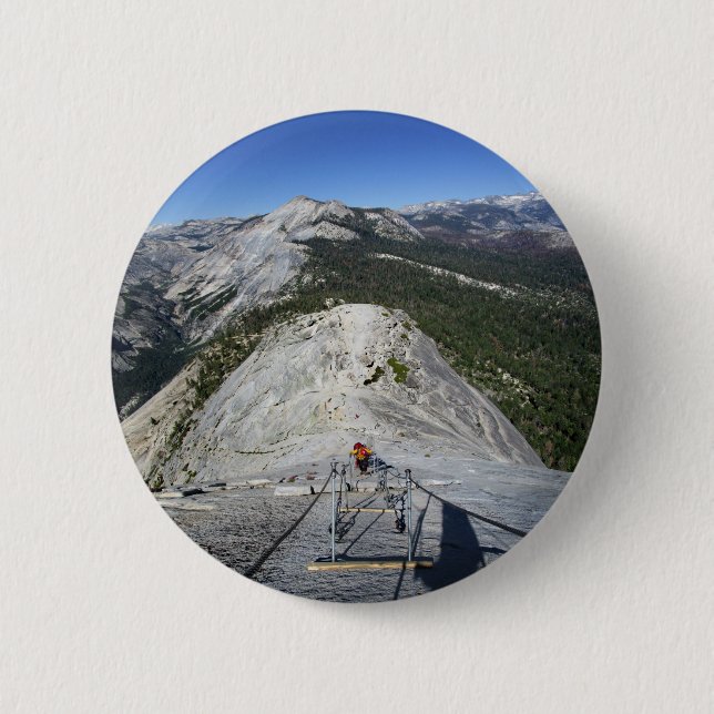 Badge Rond 5 Cm Demi-dôme regardant vers le bas des câbles - Yosem (Devant)