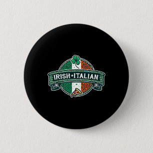 Badge Rond 5 Cm Demi-irlandais demi-italien drôle irlandais italie