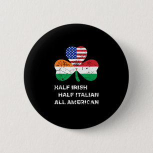 Badge Rond 5 Cm Demi-irlandais demi-italien Shamrock du drapeau am