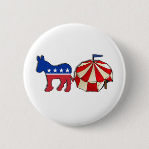Badge Rond 5 Cm Démocrate Donkey Circus
