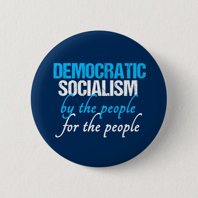 Badge Rond 5 Cm Démocratie sociale | Socialisme démocratique (Devant)