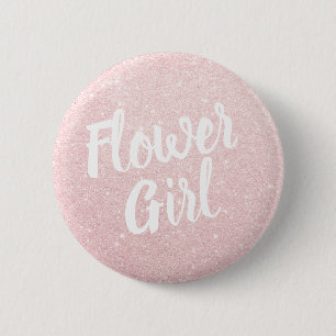 Badge Rond 5 Cm Demoiselle de honneur rose élégante et moderne d