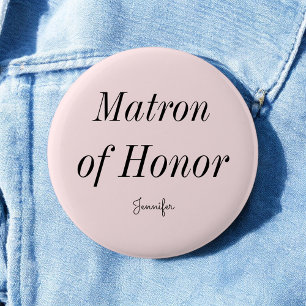 Badge Rond 5 Cm Demoiselle d'Honneur Bouton de Mariage Rose Pâle