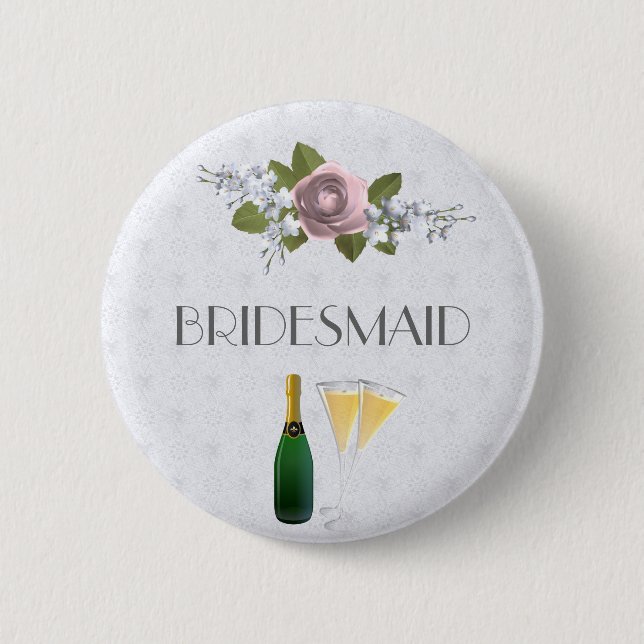 Badge Rond 5 Cm Demoiselle d'honneur de bouton de noce (Devant)