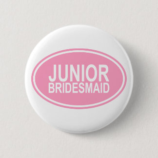 Badge Rond 5 Cm Demoiselle d'honneur junior épousant le rose ovale