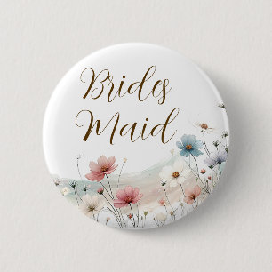 Badge Rond 5 Cm Demoiselle d'honneur   Réception de mariage sauvag