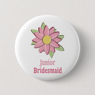 Badge Rond 5 Cm Demoiselle d'honneur rose de junior de fleur