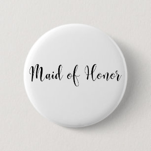 Badge Rond 5 Cm Demoiselle d'honneur Typographie de script moderne