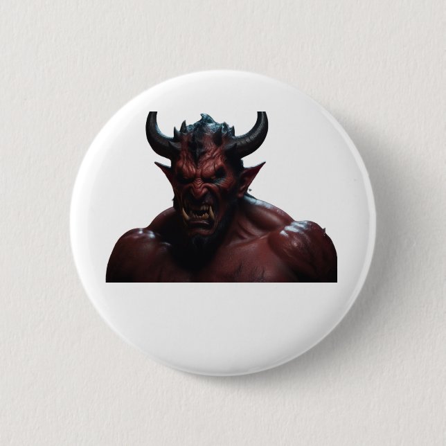 Badge Rond 5 Cm Démon de bouton  (Devant)