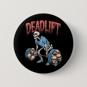 Badge Rond 5 Cm Démontage Skull Skeleton Exercice Powerlifting Gym