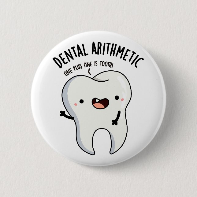 Badge Rond 5 Cm Dental Arithmétique Funky Douille dentaire (Devant)