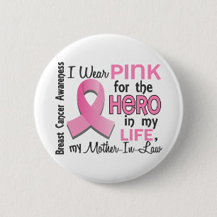 Badge Rond 5 Cm Dentelez pour le cancer du sein de belle-mère du