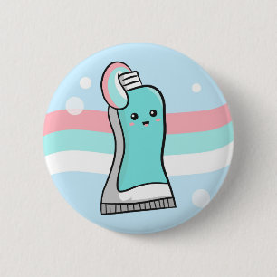 Badge Rond 5 Cm Dentifrice mignon préfère être serré doucement
