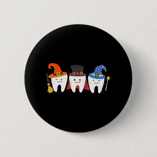 Badge Rond 5 Cm Dentiste Halloween dents Dentaire