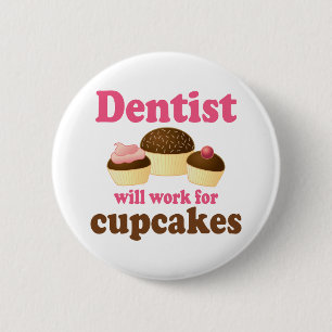 Badge Rond 5 Cm Dentiste mignon de petits gâteaux de chocolat de