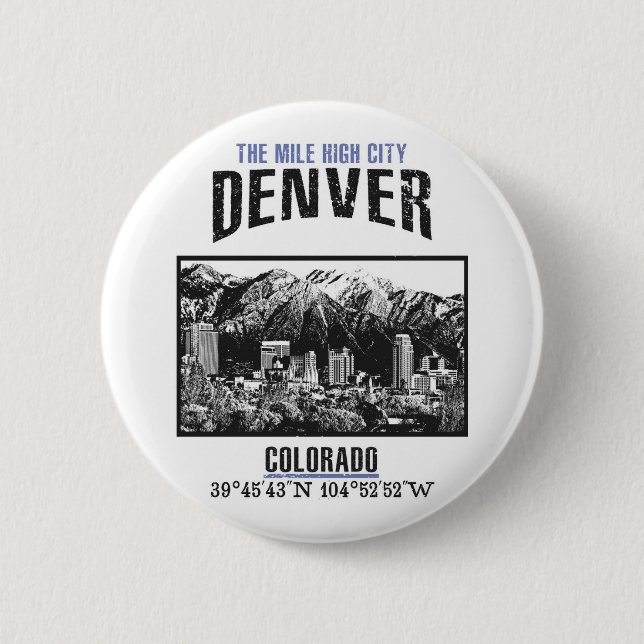 Badge Rond 5 Cm Denver (Devant)