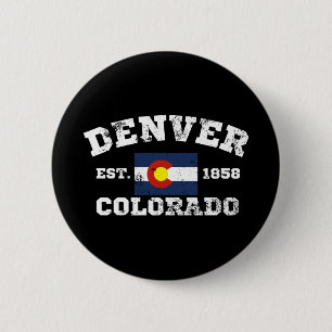 Badge Rond 5 Cm Denver Colorado Retro Vintage