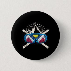 Badge Rond 5 Cm Denver Colorado Ski Hommes Femmes Enfants Jeune Bo