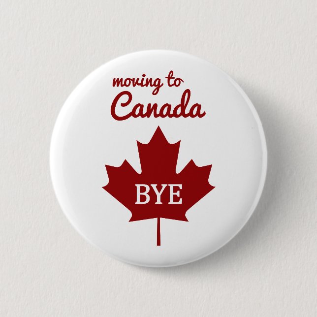 Badge Rond 5 Cm Déplacement au Canada (Devant)