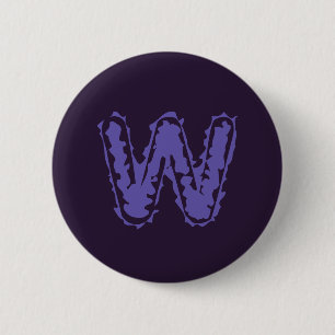 Badge Rond 5 Cm Déplaisant Monogramme violet sur violet