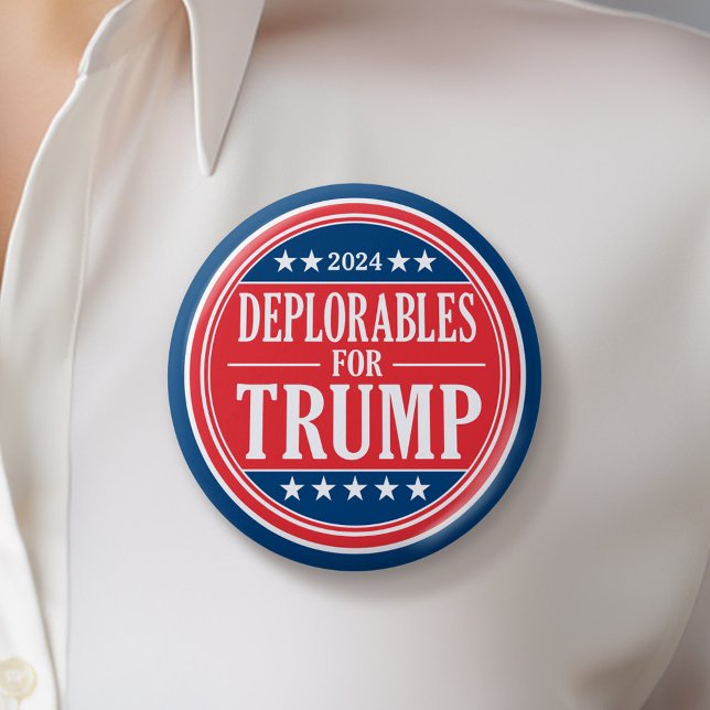 Badge Rond 5 Cm Déplorables pour Donald Trump - 2024 (Trump Campaign Button - Great Rally button for the Next Election)