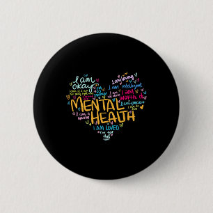 Badge Rond 5 Cm Dépression de la sensibilisation à la santé 1