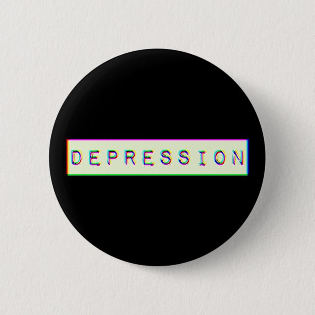 Badge Rond 5 Cm Dépression Style d'ancien écran TV (Devant)