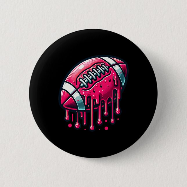 Badge Rond 5 Cm Dérive de football rose (Devant)