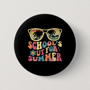 Badge Rond 5 Cm Dernier Jour De L'École Rétro Enseignant École #39