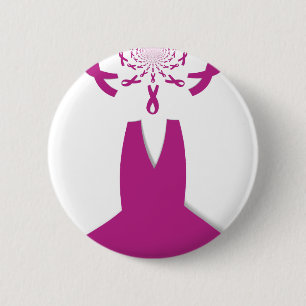 Badge Rond 5 Cm Dernier Ruban de sensibilisation au cancer du sein