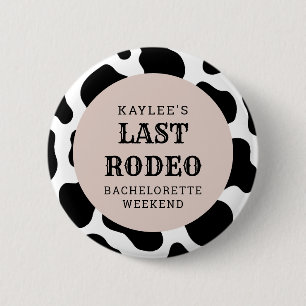 Badge Rond 5 Cm Dernière Cowgirl de Rodéo Fête de Week-end Enterre