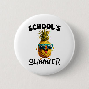 Badge Rond 5 Cm Dernière journée de l'école dehors pour l'été ense