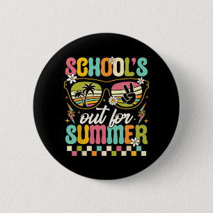 Badge Rond 5 Cm Dernière journée d'école dehors pour les garçons d