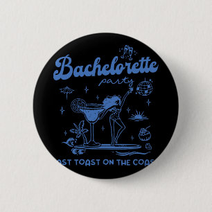 Badge Rond 5 Cm Dernière Toast sur la Côte pour la Fête de Bachelo