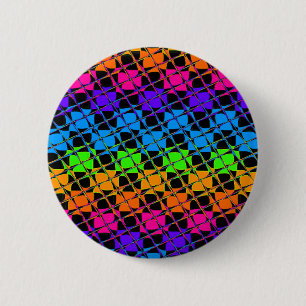 Badge Rond 5 Cm Dernières couleurs d'arc-en-ciel à damiers design