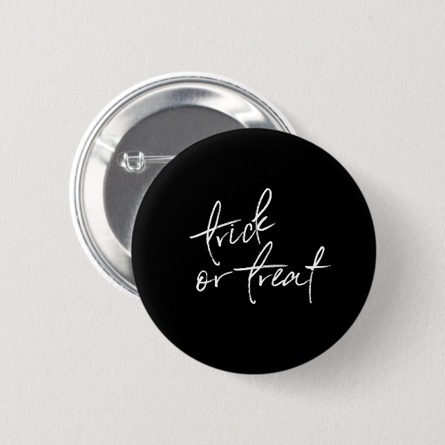 Badge Rond 5 Cm Des bonbons ou un sort blanc noir du bouton | de (Devant & derrière)