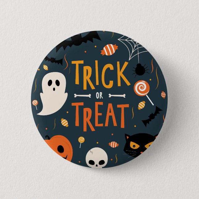 Badge Rond 5 Cm Des bonbons ou un sort Halloween (Devant)