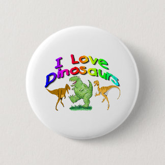 Badge Rond 5 Cm Des cadeaux aime dinosaures d'enfants "je"