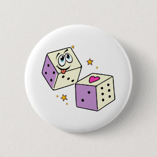 Badge Rond 5 Cm Dés Chanceux