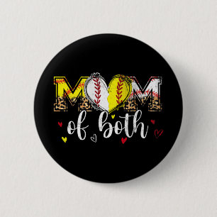 Badge Rond 5 Cm Des Deux Soirées De Baseball Coeur Leopard Mères D
