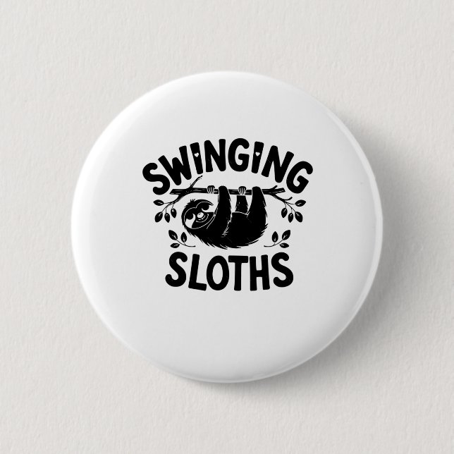 Badge Rond 5 Cm Des Fentes À Balancer S'Accrochent Là Sticker (Devant)