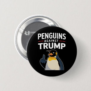 Badge Rond 5 Cm Des palmes de pingouin contre Trump