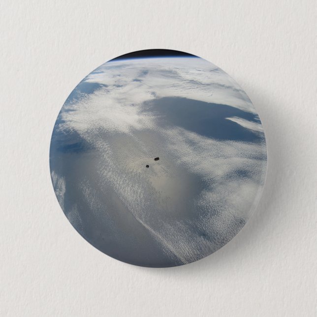 Badge Rond 5 Cm Des Petits Satellites Orbitent Au-Dessus D'Une Par (Devant)