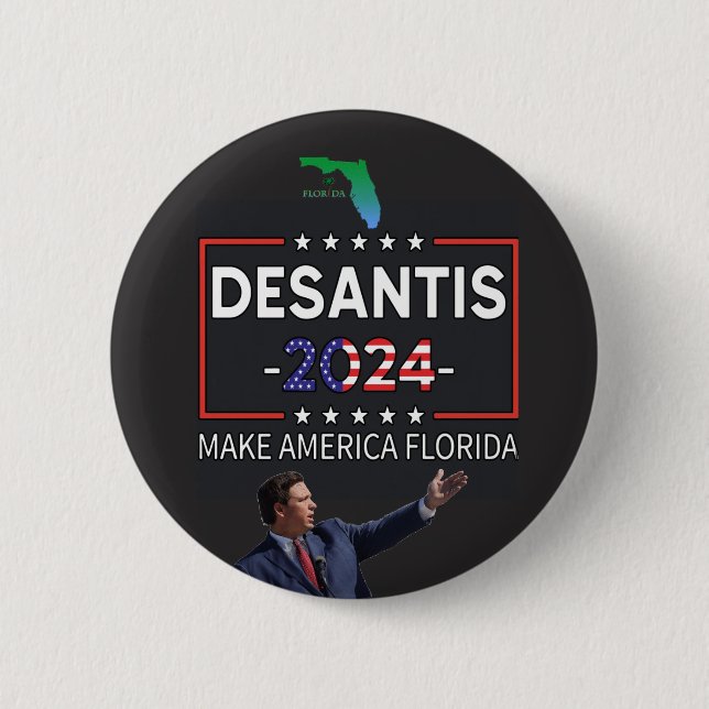 Badge Rond 5 Cm DeSantis pour le Président 2024 (Devant)
