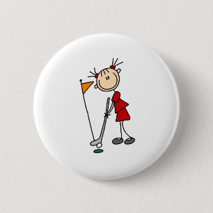 Badge Rond 5 Cm Descente du putt du sac vert