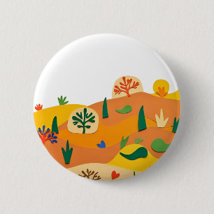 Badge Rond 5 Cm Désert de coupure de papier