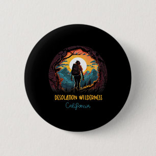 Badge Rond 5 Cm Désert Wilderness Californie Souvenir Randonnée 