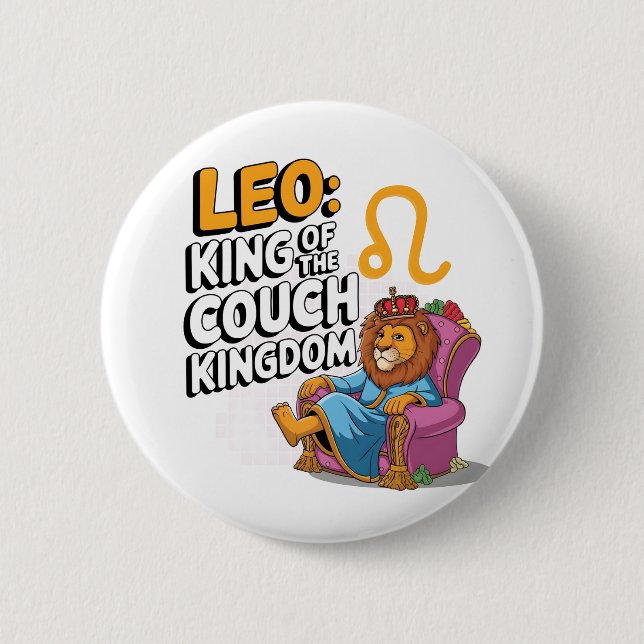 Badge Rond 5 Cm Design amusant Zodiac Leo (Devant)